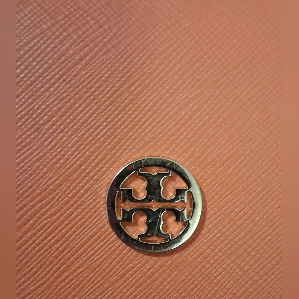 EUC Tory Burch Hard Orange Saffiano Leather & Silk Sleeve Glasses Sunglass Cases - Picture 10 of 11